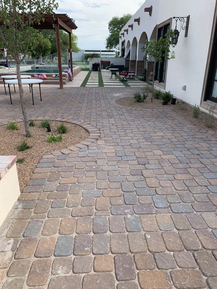 Cobblestone Patio & Pergola